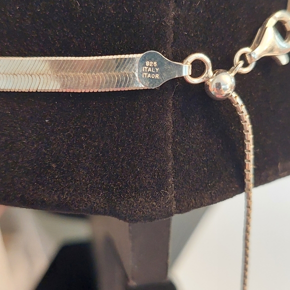Sterling Silver Herringbone Necklace - Picture 4 of 5
